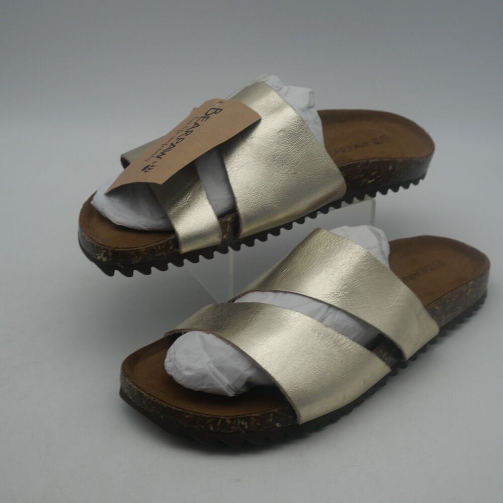 NEW Bearpaw Mia Sandals Champagne Gold Leather Women's 8